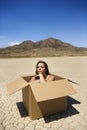 Nude woman in desert. Royalty Free Stock Photo