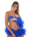 Nude woman with feather boa