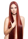 Nude woman with long red hair Royalty Free Stock Photo