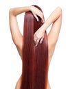 Nude woman with long red hair Royalty Free Stock Photo