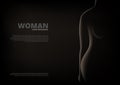 Nude Woman Silhouette In Dark Background Template Royalty Free Stock Photo