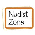 NUDIST ZONE stamp on white background