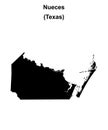 Nueces outline map Royalty Free Stock Photo