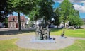 Beautiful dutch town park with bronze sculpture still life after painting of Vincent van Gogh the potato eaters