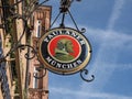 NUERNBERG - CIRCA JUNE 2022: Paulaner pub sign Royalty Free Stock Photo