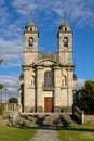 Nuestra seÃ±ora de los remedios church in the beautiful medieval village of Castro Caldelas at sunset, Ourense, Galicia, Spain