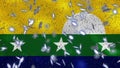 Nueva Esparta waving flag and snowfall cyclic background for Christmas and New Year, loop