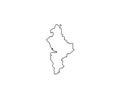 Nuevo Leon outline map Mexico state
