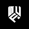 NUF abstract monogram shield logo design on white background. Royalty Free Stock Photo