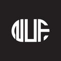 NUF letter logo design on black background. NUF creative initials letter logo concept. NUF letter design Royalty Free Stock Photo
