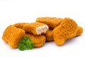 Nugget chiken on the white background. Royalty Free Stock Photo