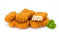 Nugget chiken on the white background. Royalty Free Stock Photo