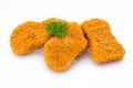 Nugget chiken on the white background. Royalty Free Stock Photo
