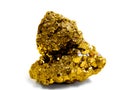 Nugget of Fools Gold or Iron Pyrite on White Background Symbol of Empty Promises