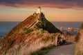 Nugget Point Lighthouse at dusk Royalty Free Stock Photo