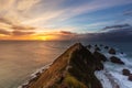 Nugget Point Lighthouse is famous landmark in south island, New Royalty Free Stock Photo