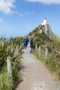Nugget Point Lighthouse, a popular tourist destination on New Zealand`s Catlins Coast