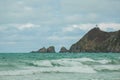 Nugget Point Lighthouse viewpoint in Otago, South Island, New Zealand Royalty Free Stock Photo