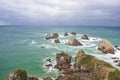 The headland of Nugget Point with rocky islets called The Nuggets at the Catlins, New Zealand.