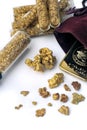 Nuggets and gold bullion Royalty Free Stock Photo