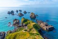 The nuggets - rocky islets at Nugget point in New Zealand