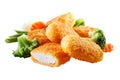 Nuggets with vegetables. With ÃÂlipping path Royalty Free Stock Photo