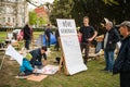 'Nuit Debout' or 'Standing night' in PLace de la Republique