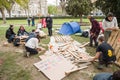 'Nuit Debout' or 'Standing night' in PLace de la Republique