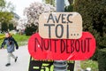 'Nuit Debout' or 'Standing night' in PLace de la Republique Royalty Free Stock Photo