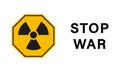 Nuke War Hazard Symbol. Stop Nuclear Atomic War. No Toxic Radioactive Atom Danger Weapon Sign. Against Biohazard Royalty Free Stock Photo