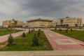 NUKUS, UZBEKISTAN - APRIL 21, 2018: Building of Savitsky Museum in Nukus, Uzbekist Royalty Free Stock Photo