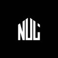 NUL letter logo design on BLACK background. NUL creative initials letter logo concept. NUL letter design.NUL letter logo design on Royalty Free Stock Photo