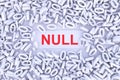 NULL concept scattered binary code 3D