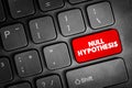Null hypothesis displayed on a keyboard key, statistical and research concept illustrating hypothesis testing terminology, Royalty Free Stock Photo