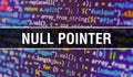 Null pointer with Abstract Technology Binary code Background.Digital binary data and Secure Data Concept. Software