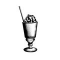 Absinthe Frappe Hand Drawn Sketch of Historic New Orleans Cocktail