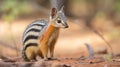 Numbat Myrmecobius fasciatus also noombat or walpurti, insectivorous diurnal marsupial generative ai