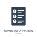numbe information icon in trendy design style. numbe information icon isolated on white background. numbe information vector icon