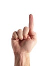 Number 1 - Finger Pointing Up (with clipping path)