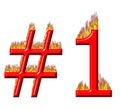 Number 1 on fire Royalty Free Stock Photo