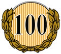 Number 100 with laurel leave Royalty Free Stock Photo