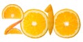 Number 2010 made of orange slices Royalty Free Stock Photo