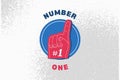 Number 1 one sports fan foam hand with raising forefinger icon Royalty Free Stock Photo