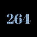 number 264 design with cloud texture on black background Royalty Free Stock Photo