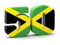 Number 50 made with Jamaican flag
