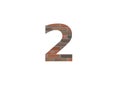 Number 2 of the alphabet made with wall of bricks Royalty Free Stock Photo