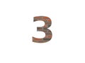 Number 3 of the alphabet made with wall of bricks Royalty Free Stock Photo