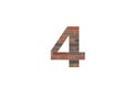 Number 4 of the alphabet made with wall of bricks Royalty Free Stock Photo