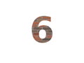 Number 6 of the alphabet made with wall of bricks Royalty Free Stock Photo