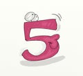 Number 5 animated numbers icons funny buttons